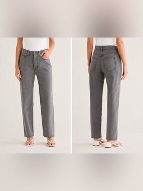 ÉTICA Tyler High Rise Straight Jeans Moonstone Gray 100% Cotton NWT Size 32 $228